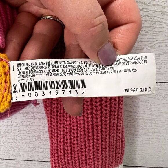 Forever 21 Rainbow Bright Multi-Colored Striped Chunky V-Neck Sweater Size S - Picture 6 of 7